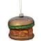 Juicy Golden Cheeseburger Glass Christmas Ornament